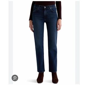 AG-Saige high-rise straight jean in a dark indigo wash. Size 28. NWOT